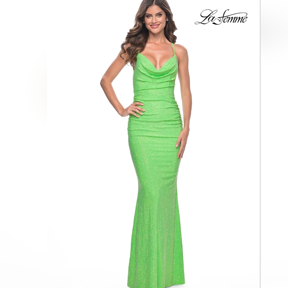 La Femme Green Evening Gown 31968